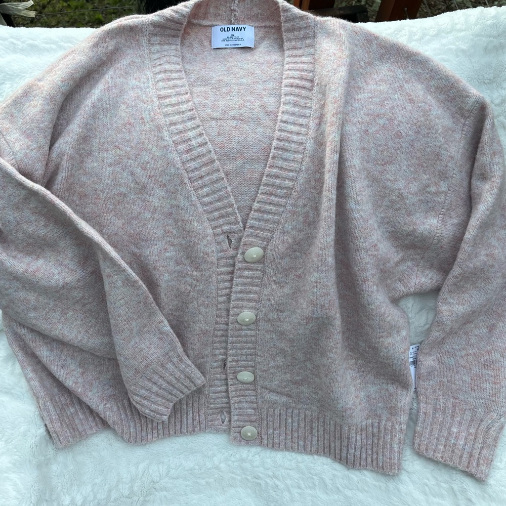 Old Navy Women's Pink marbled wool blend Sweater- NWT